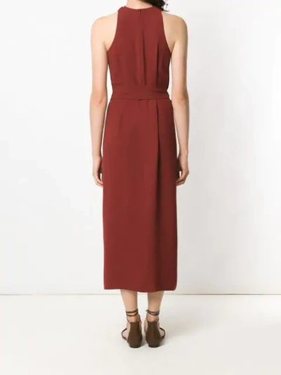 Shop Andrea Marques Knot Midi Dress In Red