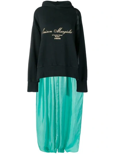 Shop Mm6 Maison Margiela Sweatshirt-panelled Dress In Black