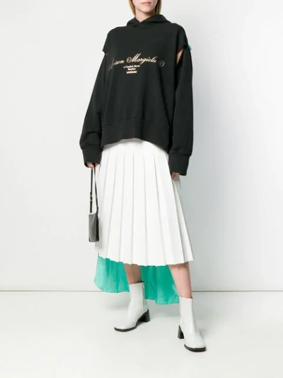 Shop Mm6 Maison Margiela Sweatshirt-panelled Dress In Black
