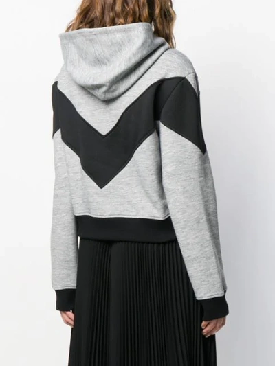 Shop Givenchy Colour Block Hoodie In Grey