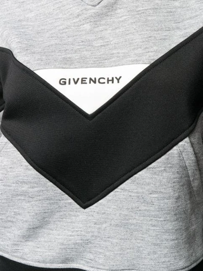 Shop Givenchy Colour Block Hoodie In Grey