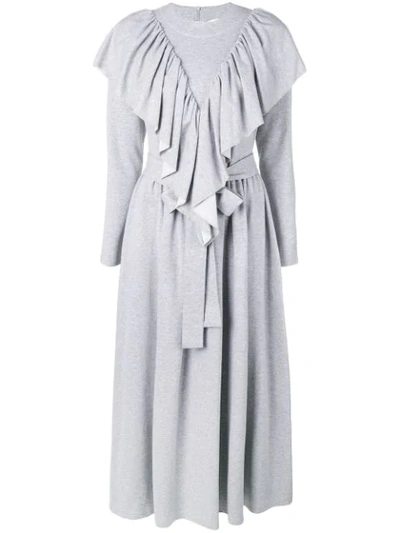 Shop Milla Milla Ruffled Midi Dress - Grey
