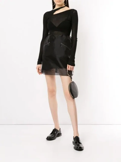 Shop Yang Li Cut-out Sheer Top In Black