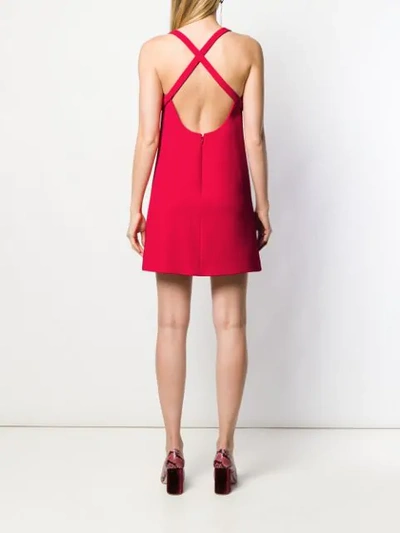 Shop Miu Miu Short Crisscross Dress In Red