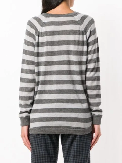 Eleventy Striped Pattern Sweater In Grey