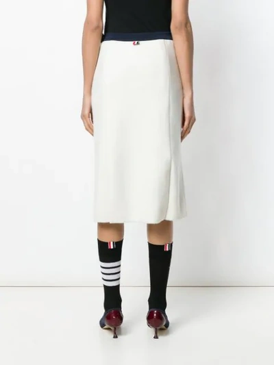 Shop Thom Browne Vertical Stripe Wool Pencil Skirt In 100 White