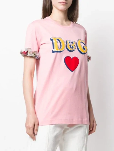 Shop Dolce & Gabbana Logo Print T-shirt In Pink