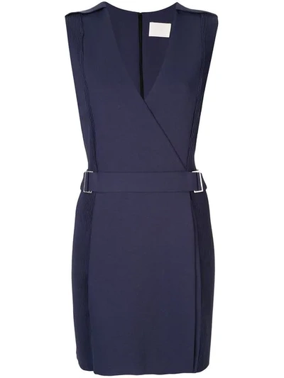 Shop Dion Lee Corrugated Plated Panel Mini Dress In Blue
