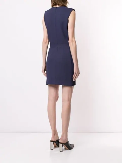 Shop Dion Lee Corrugated Plated Panel Mini Dress In Blue