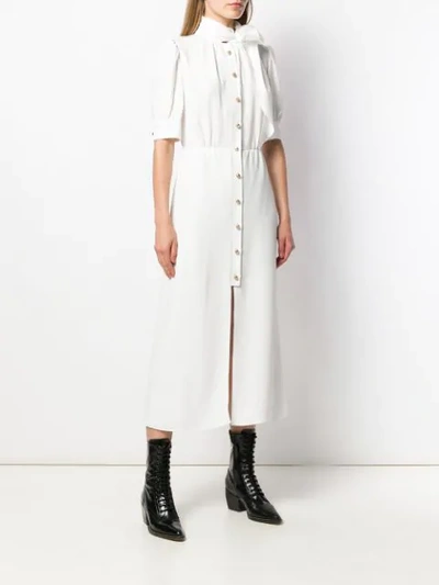 Shop Prada Kleid Mit Dekorativen Knöpfen - Weiss In White