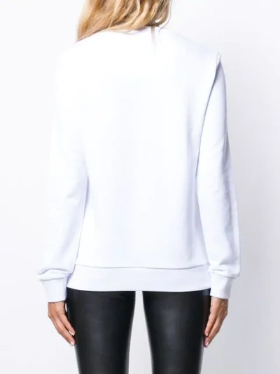 Shop Versace Jeans Couture Caviar Logo Sweatshirt In White