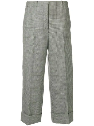 Shop Thom Browne Prince Of Wales Trousers In Black