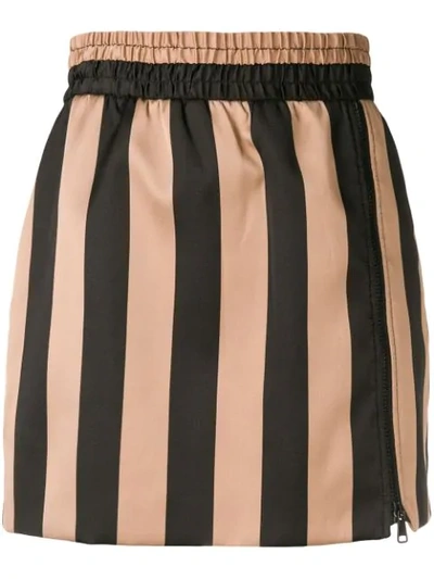 Shop N°21 Striped Skirt In Black