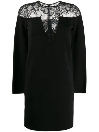 Shop Givenchy Lace Top Dress In Black