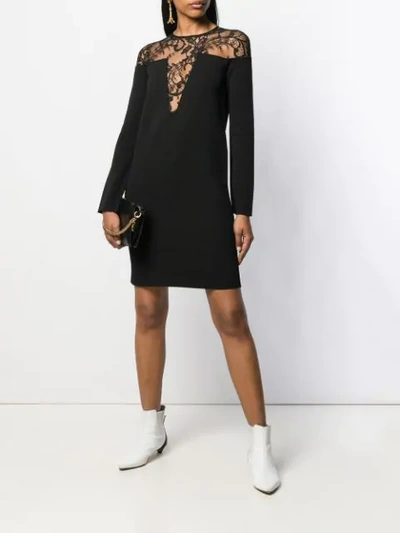 Shop Givenchy Lace Top Dress In Black