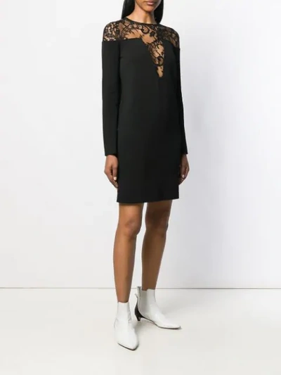 Shop Givenchy Lace Top Dress In Black