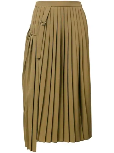 Shop Joseph Pleated Wrap Skirt - Brown