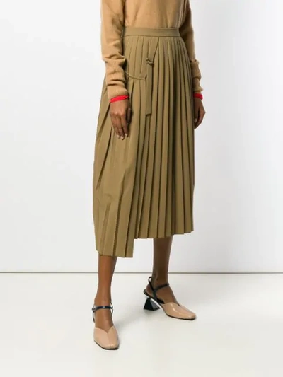 Shop Joseph Pleated Wrap Skirt - Brown