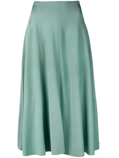 Shop Acne Studios Jersey Midi Skirt In Green