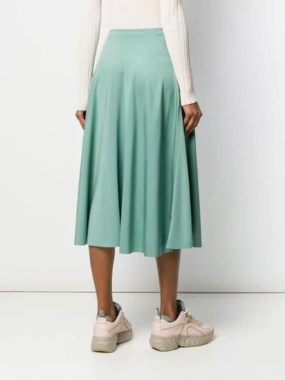 Shop Acne Studios Jersey Midi Skirt In Green