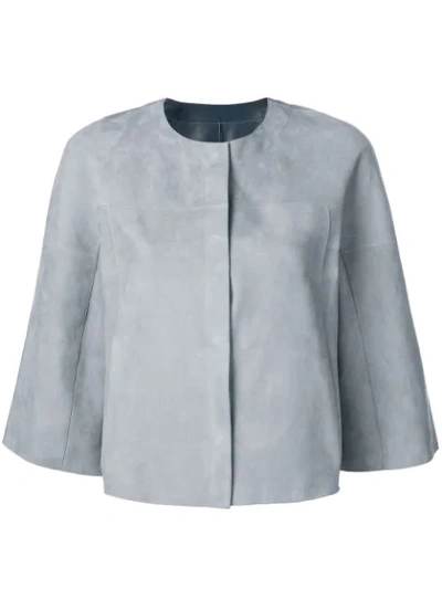 Shop Drome Cropped Jacket In Grey