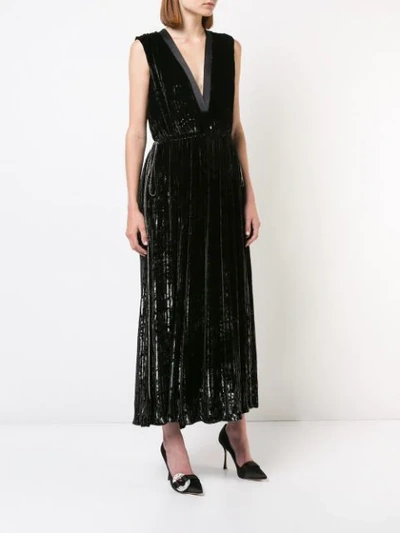 Shop Adam Lippes Pleated Flared Jumpsuit In Black