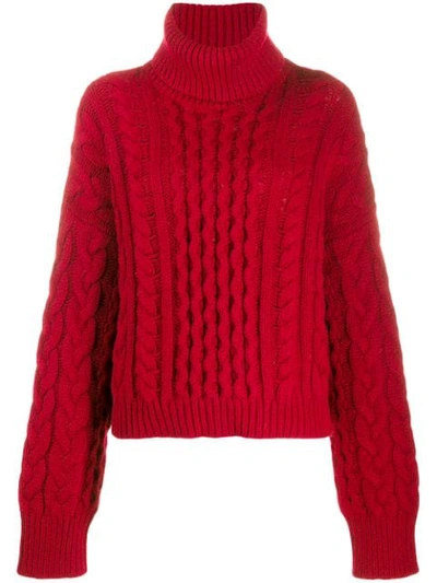 Shop Alanui Cable-knit Jumper In Red