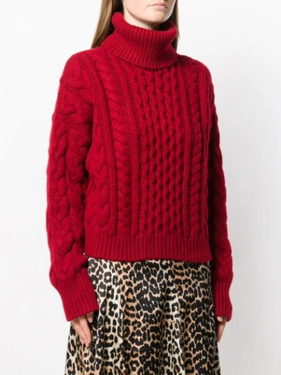 Shop Alanui Cable-knit Jumper In Red