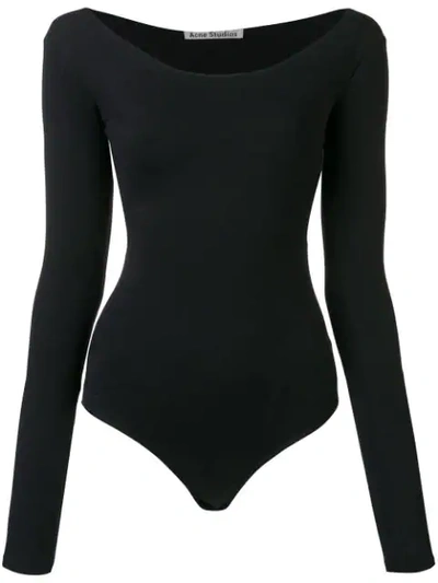 Shop Acne Studios Boat Neck Leotard In Black