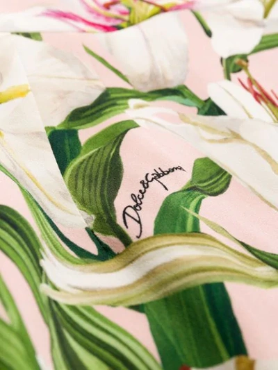 Shop Dolce & Gabbana Lily Print Dress In Pink
