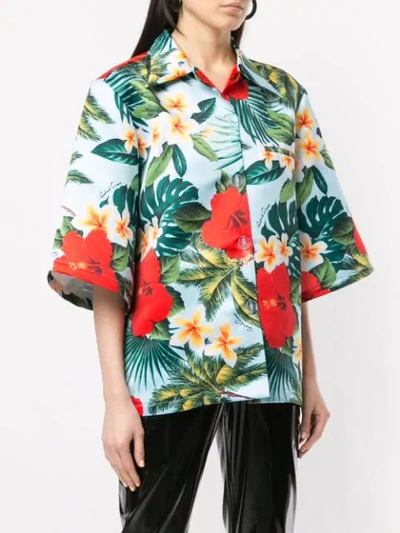 Shop Richard Quinn Hawaii Print Shirt In Blue