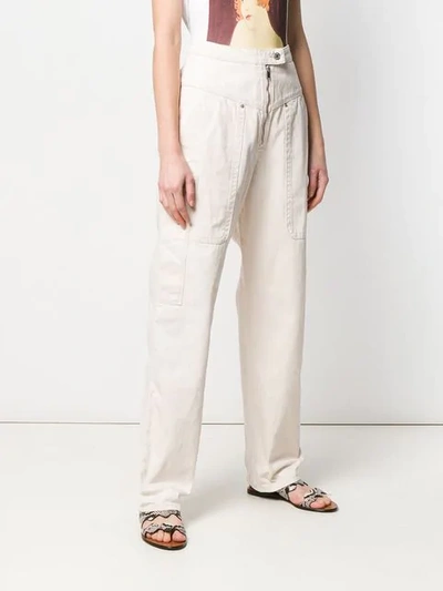 Shop Isabel Marant Étoile Side Pockets Straight Jeans In Neutrals