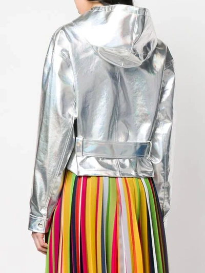 Shop Pinko Silver Fitted Jacket
