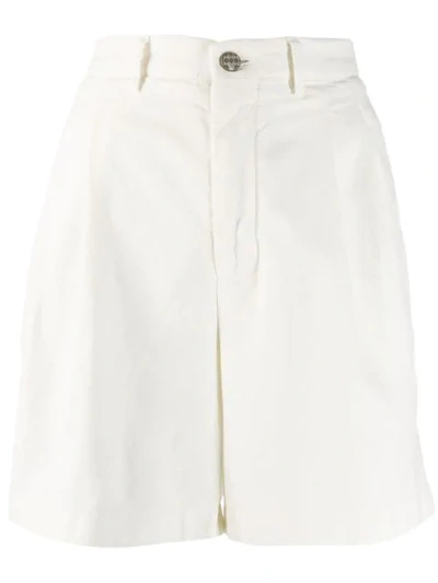 Shop Berwich Tailored Fitted Shorts In White