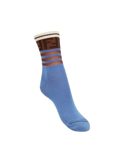 Shop Fendi Ff Motif Socks In F0y17-nebula