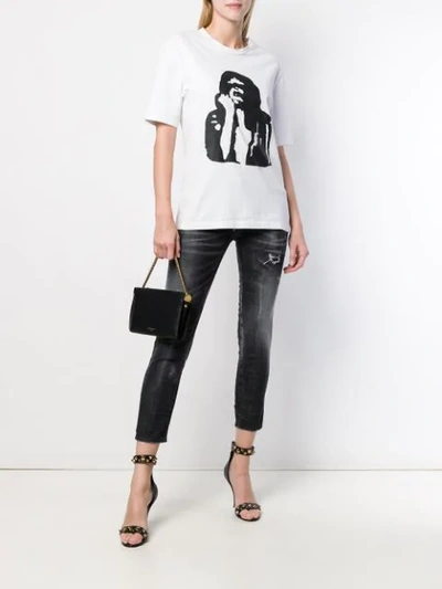 Shop Dsquared2 Runway Cropped Jeans In Black