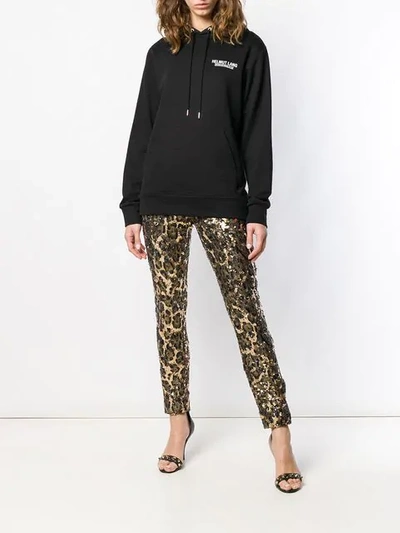 Shop Dolce & Gabbana Leopard Sequin Trousers In Black
