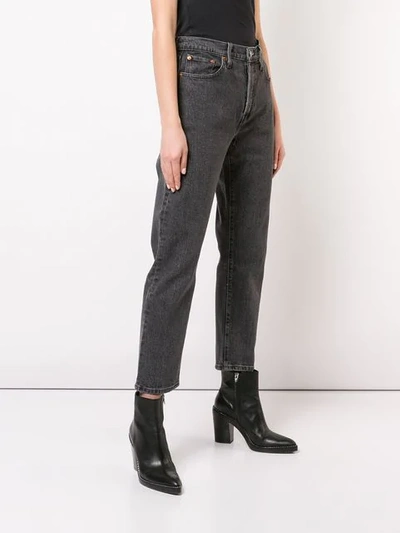 Shop Levi's 501 Cropped Jeans In Grey