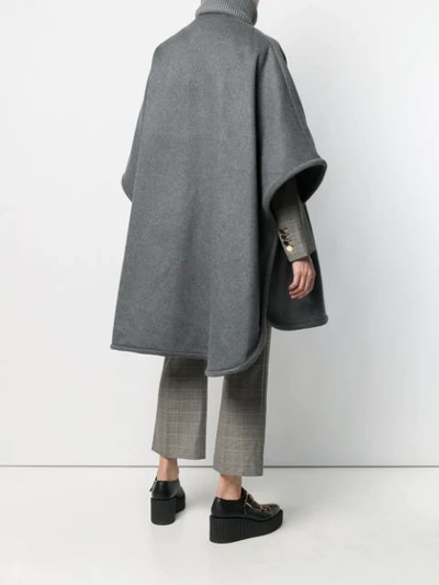 Shop Stella Mccartney Oversized Zip-front Cape In Grey