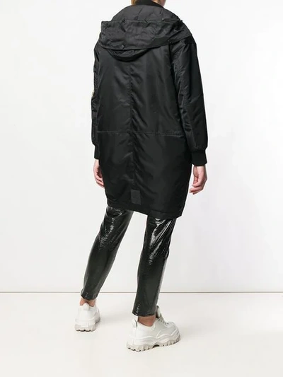 Shop Mr & Mrs Italy Hooded Parka Coat In C9229 Black/natural Night