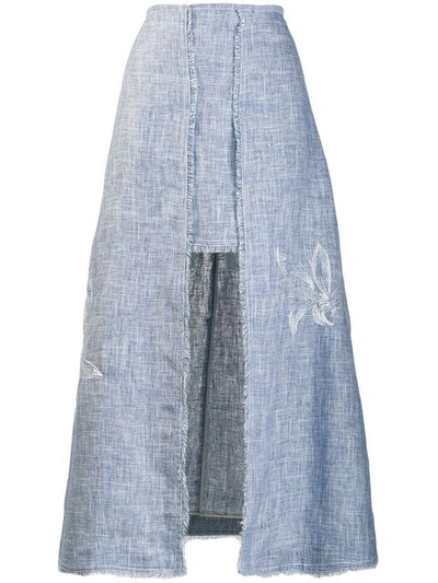Shop Lorena Antoniazzi A-line Midi Skirt In Blue