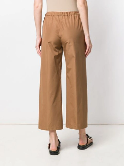 Shop Aspesi Wide Leg Cropped Trousers In Brown