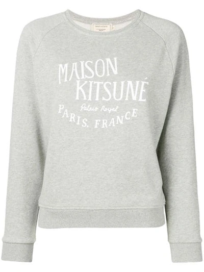 Shop Maison Kitsuné Logo-print Sweatshirt In Grey