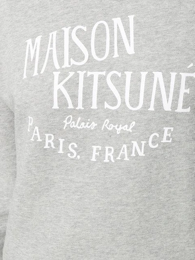 Shop Maison Kitsuné Logo-print Sweatshirt In Grey
