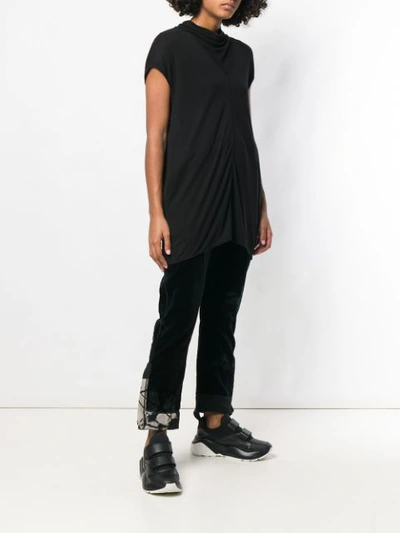 Shop Rick Owens Cowl Neck T-shirt - Black