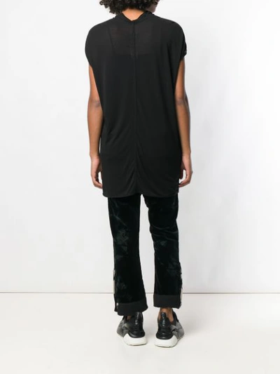 Shop Rick Owens Cowl Neck T-shirt - Black