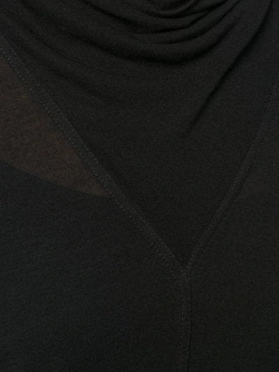 Shop Rick Owens Cowl Neck T-shirt - Black