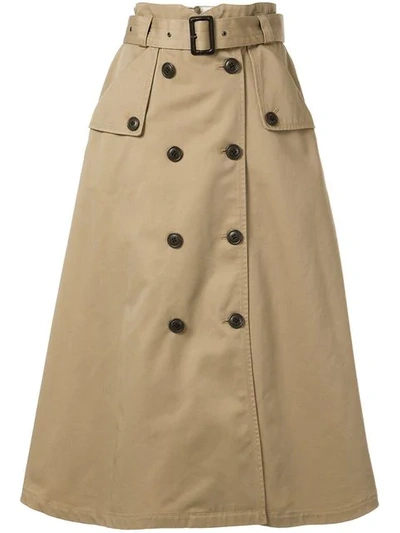 Shop Loveless A-line Midi Skirt In Brown