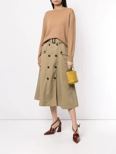 Shop Loveless A-line Midi Skirt In Brown