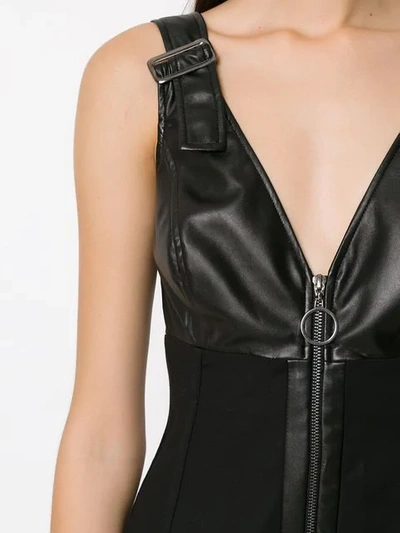 Shop Tufi Duek Leather Panelled Dress In Black